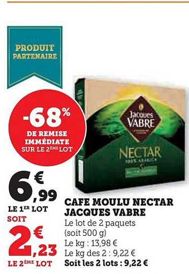café moulu nectar jacques vabre