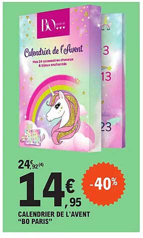 calendrier de l'avent "bo paris"