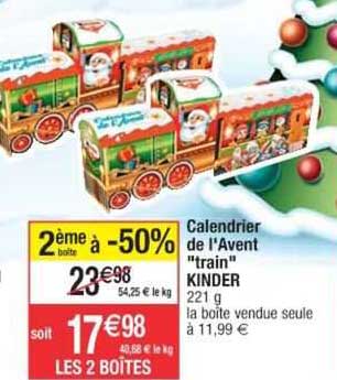 calendrier de l'avent "train" kinder