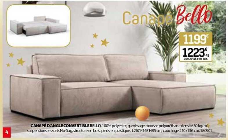 canapé d'angle convertible bello