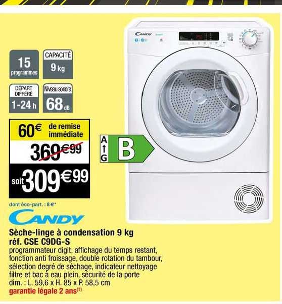 Candy Sèche-linge à Condensation 9kg