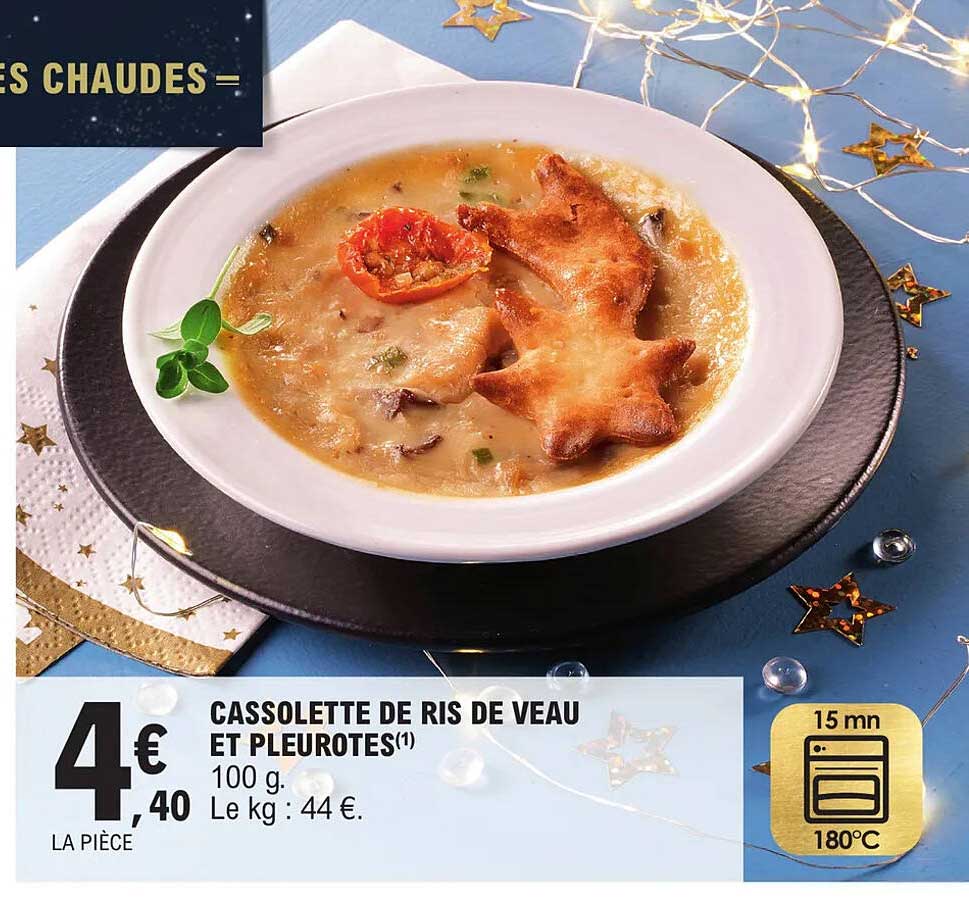 cassolette de ris de veau et pleurotes