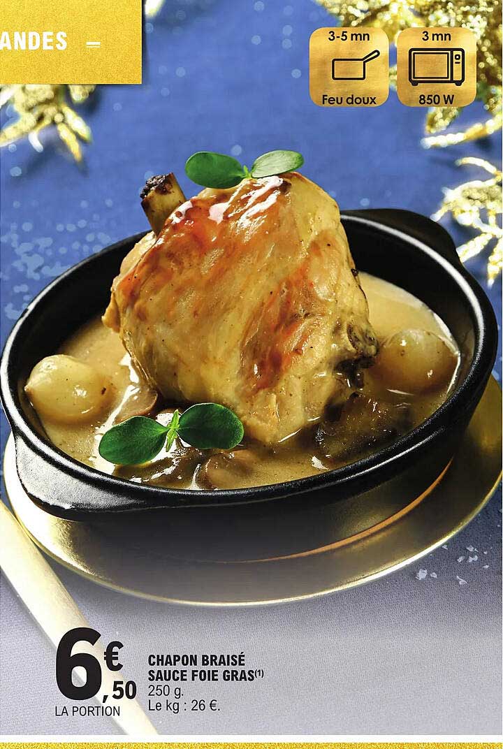 chapon braisé sauce foie gras