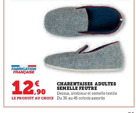 charentaise adultes semelle feutre