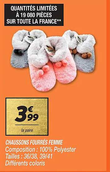 Chaussons Fourrés Femme