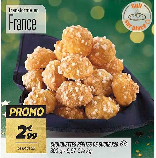chouquettes pépites de sucre x25