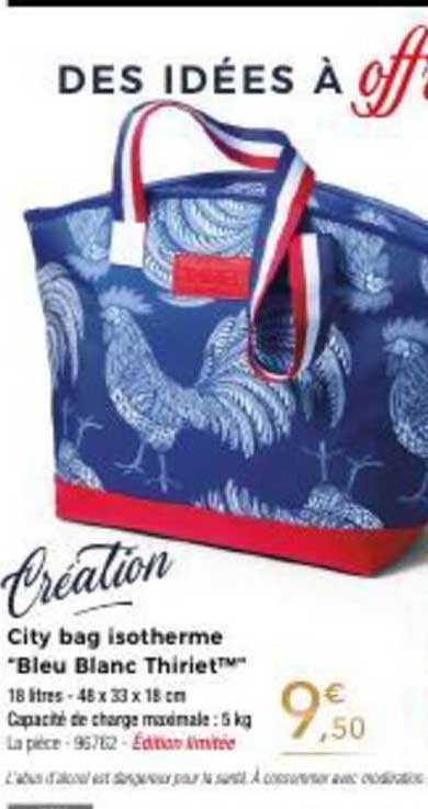 city bag isotherme "bleu blanc thiriet"