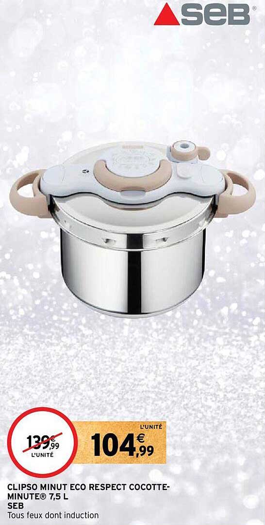 clipso minut éco respect cocotte-minute 7,5 l seb