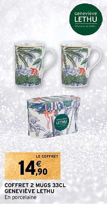 coffret 2 mugs 33 cl geneviève lethu