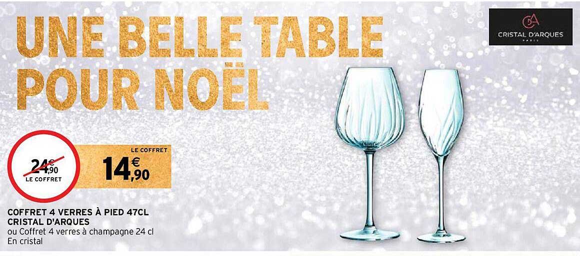 coffret 4 verres à pied 47 cl cristal d'arques
