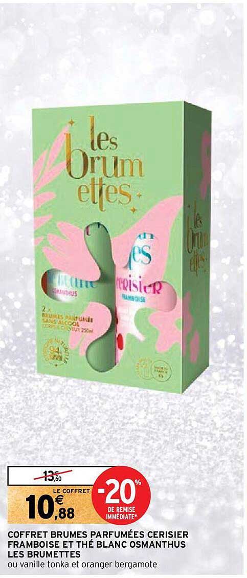 coffret brumes parfumées cerisier framboise et thé blanc osmanthus les brumettes