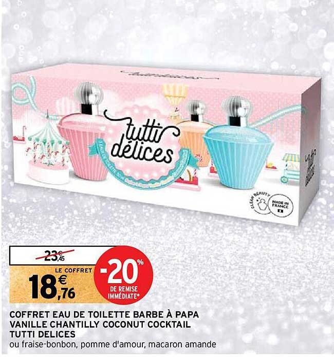 coffret eau de toilette barbe à papa vanille chantilly coconut cocktail tutti délices