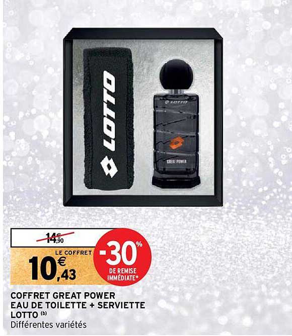 coffret great power eau de toilette + serviette lotto
