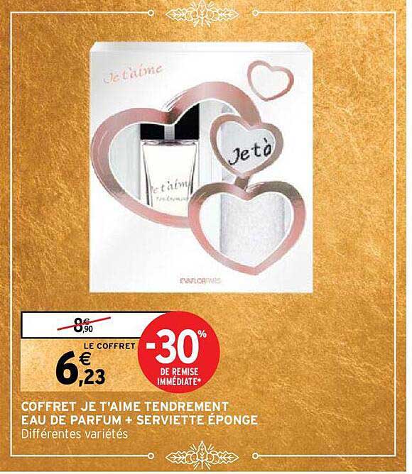 coffret je t'aime tendrement eau de parfum + serviette éponge