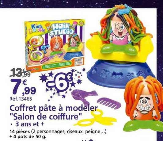 coffret pâte à modeler "salon de coiffure"