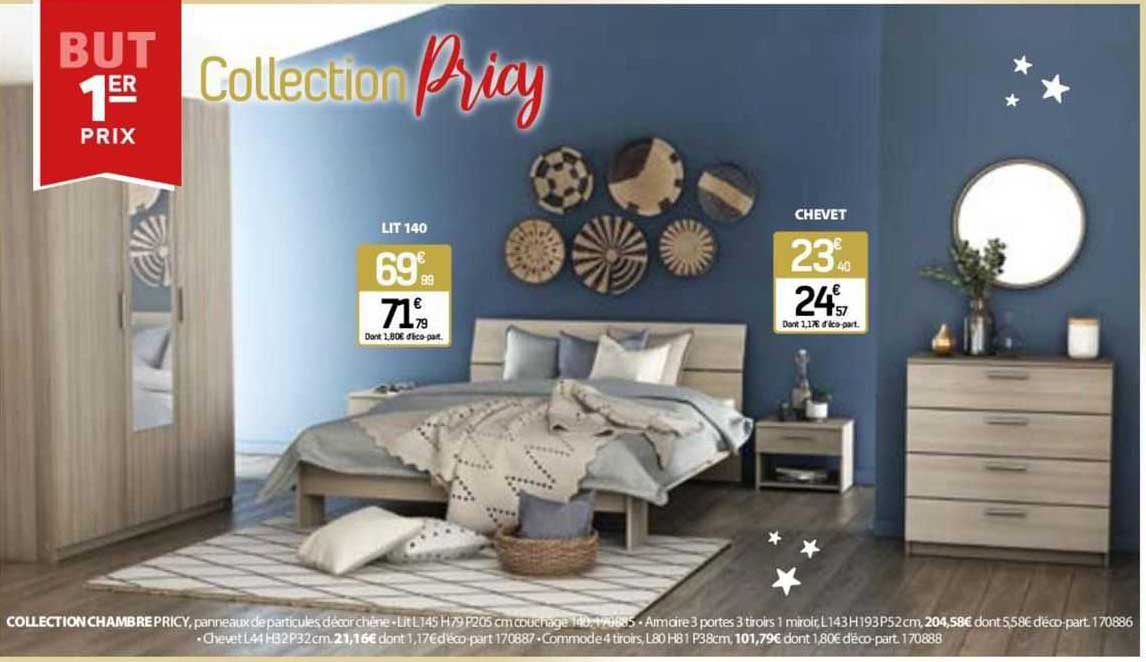 Collection Chambre Pricy : Lit 140, Chevet