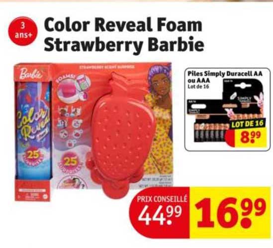 color reveal foam strawberry barbie
