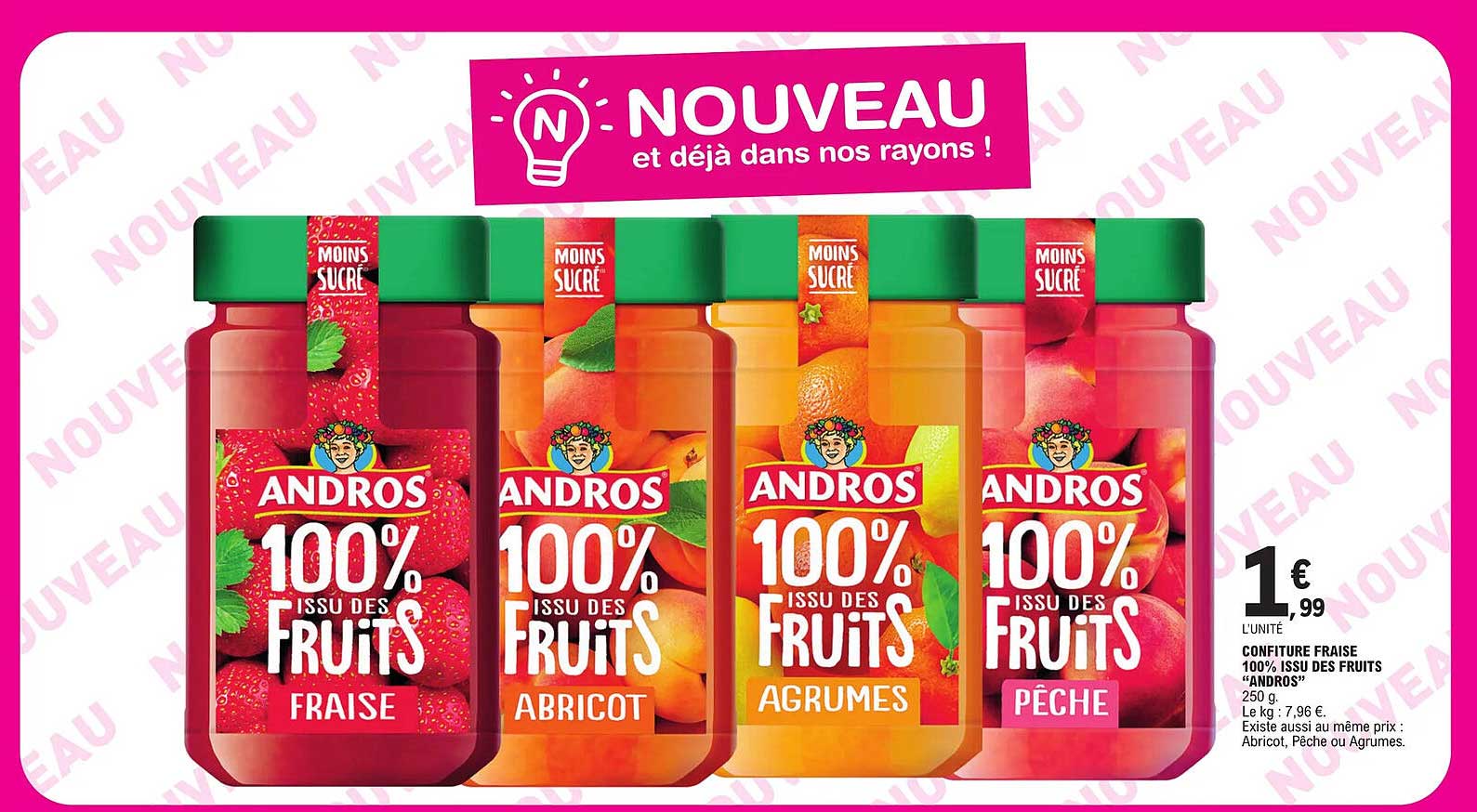 confiture fraise 100% issu des fruits "andros"