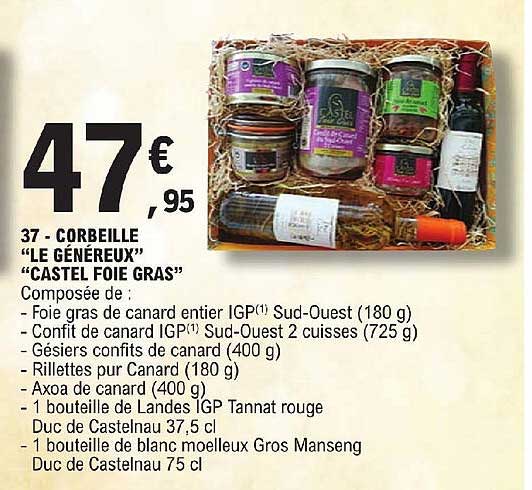 corbeille "le généreux" "castel foie gras"