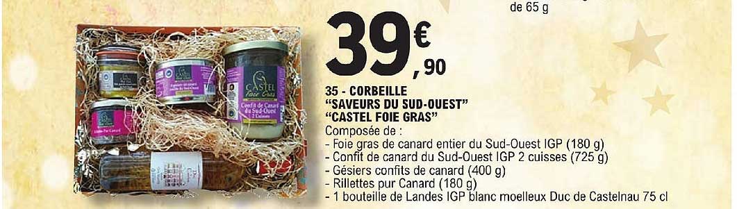 corbeille "saveurs du sud-ouest" "castel foie gras"