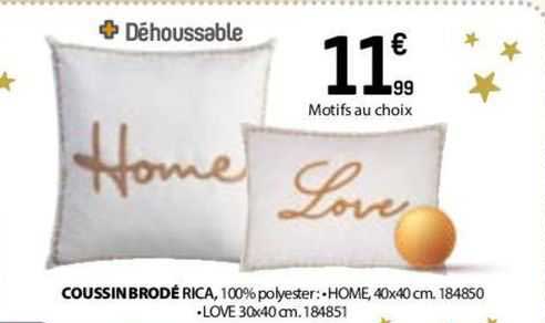 coussin brodé rica