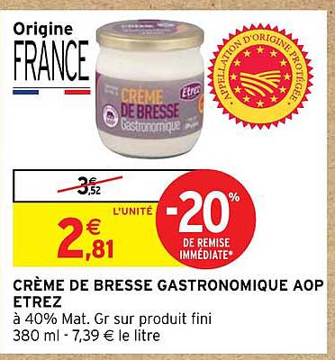 Crème De Bresse Gastronomique Aop Etrez