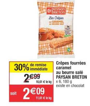 crêpes fourrées caramel au beurre salé paysan breton