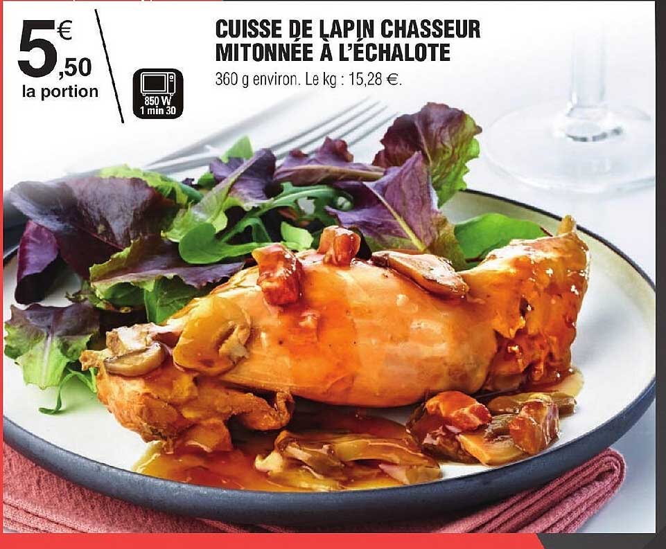 cuisse de lapin chasseur mitonée à l'échalote
