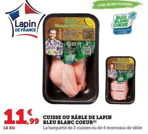 cuisse ou râble de lapin bleu blanc cœur