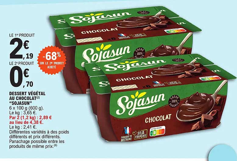 Dessert Végétal Au Chocolat "sojasun"