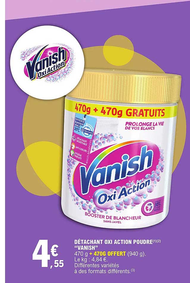 détachant oxi action poudre "vanish"