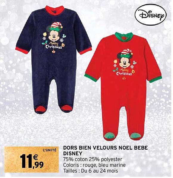 dors bien velours noël bébé disney