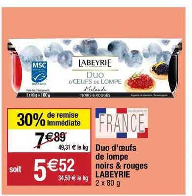 Duo D'oeufs De Lompe Noirs & Rouges Labeyrie