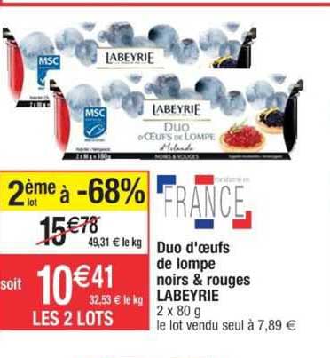 duo d'œufs de lompe noirs & rouges labeyrie