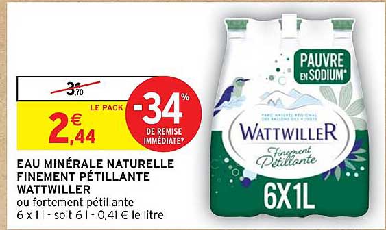eau minérale naturelle finement pétillante wattwiller