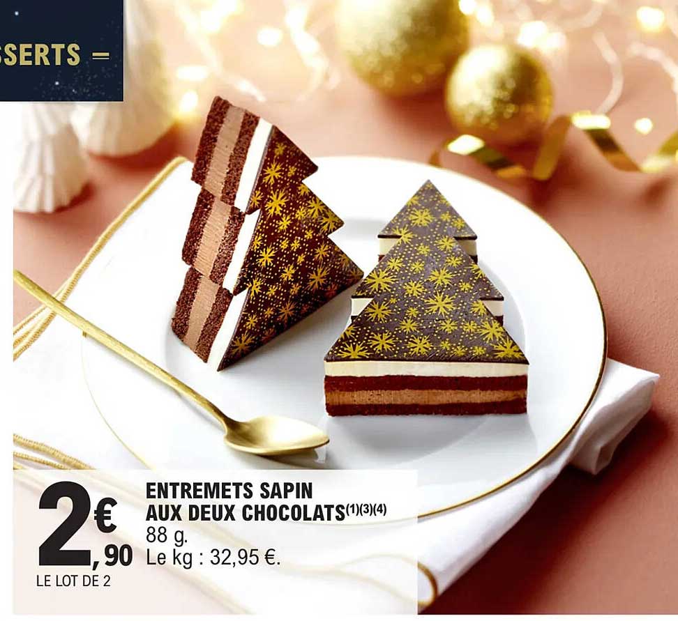 entremets sapin aux deux chocolats