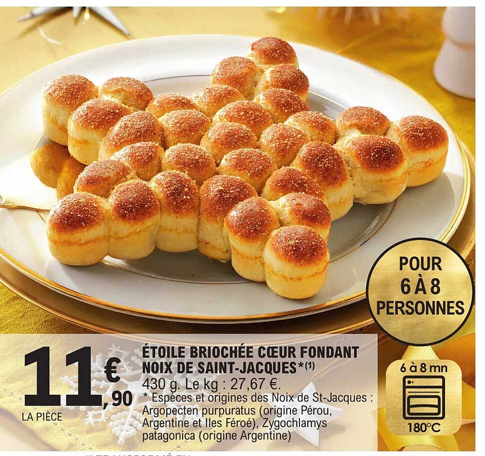 étoile briochée cœur fondant noix de saint-jacques