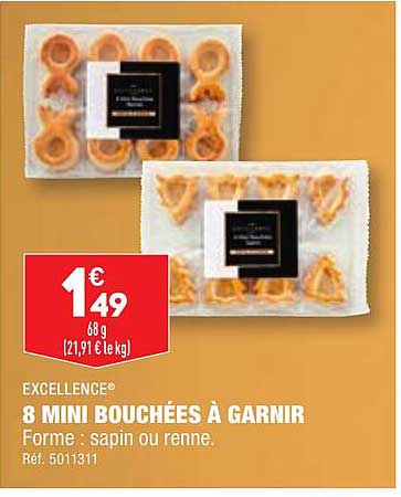 excellence 8 mini bouchées à garnir