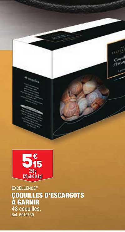 excellence coquilles d'escargots à garnir