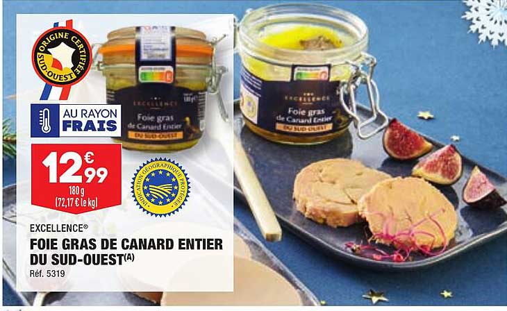 excellence foie gras de canard entier du sud-ouest