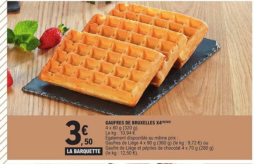 gaufres de bruxelles x4