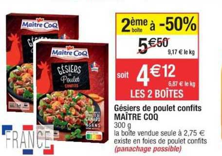 gésiers de poulet confits maître coq
