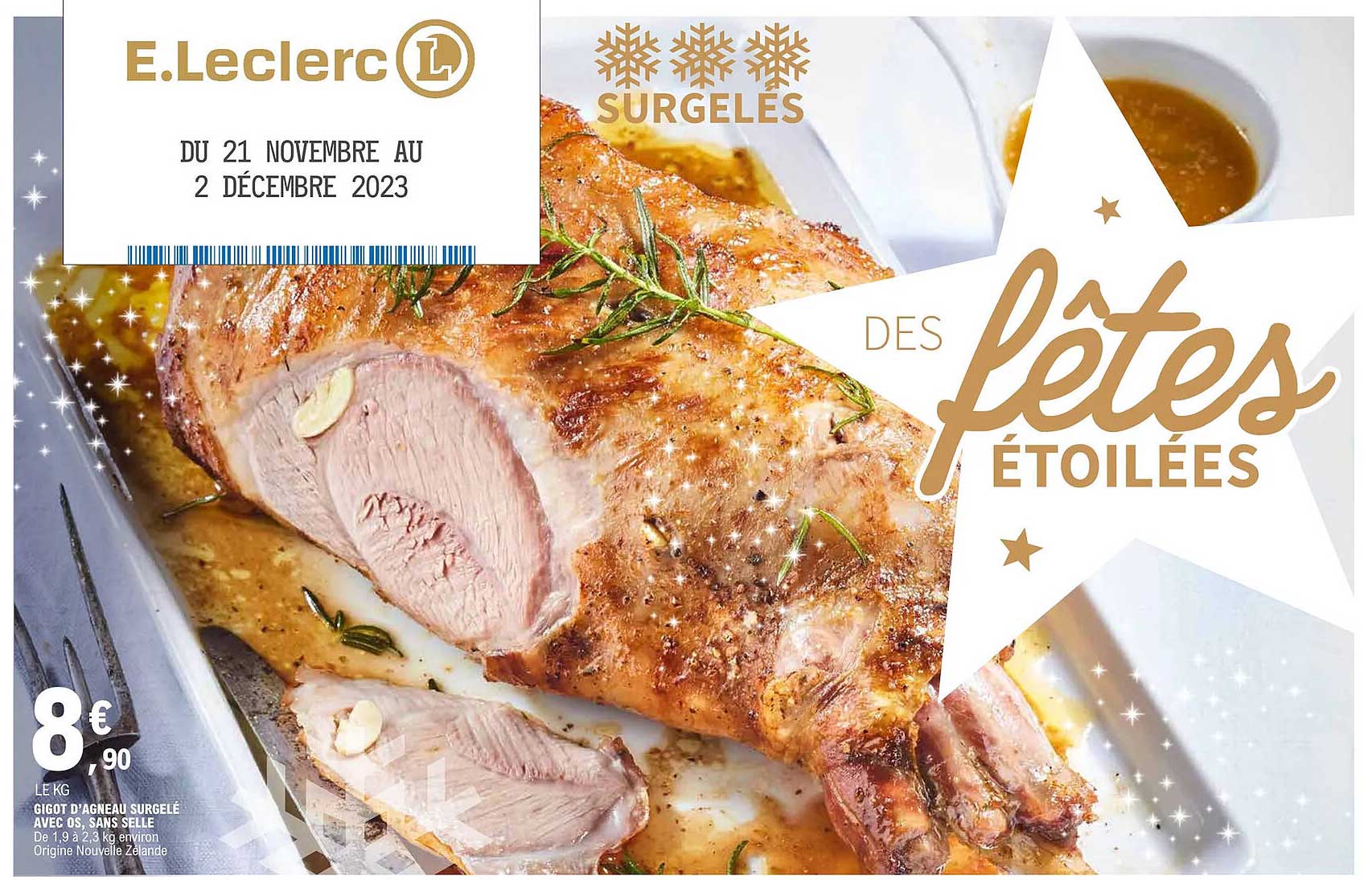 gigot d'agneau surgelé avec os sans selle