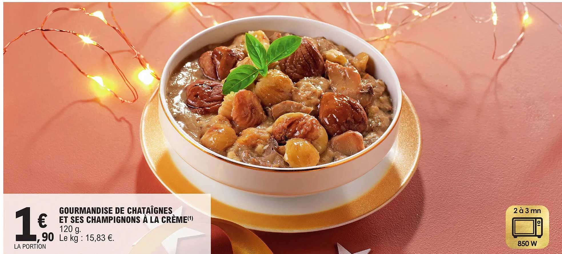 gourmandise de chataîgnes et ses champignons à la crème