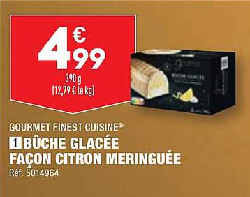 gourmet finest cuisine bûche glacée façon citron meringuée