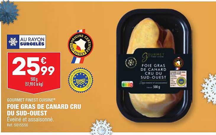 gourmet finest cuisine foie gras de canard cru du sud-ouest