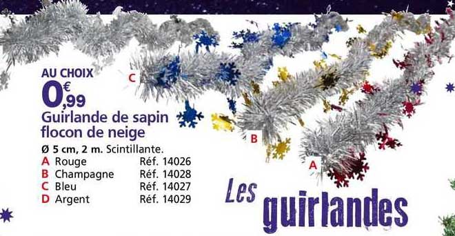 guirlande de sapin flocon de neige