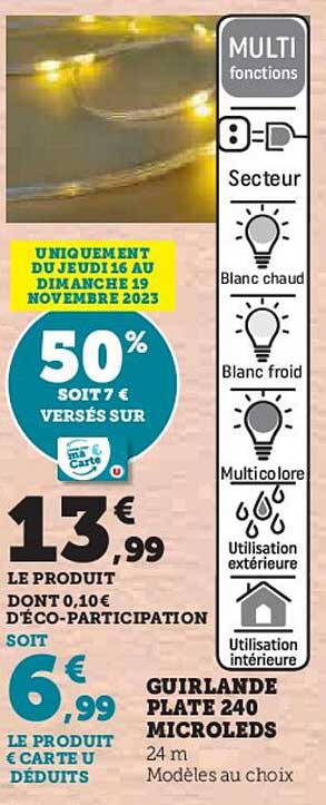 guirlande plate 240 microleds