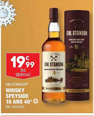 gw. stanson whisky speyside 10 ans 40°