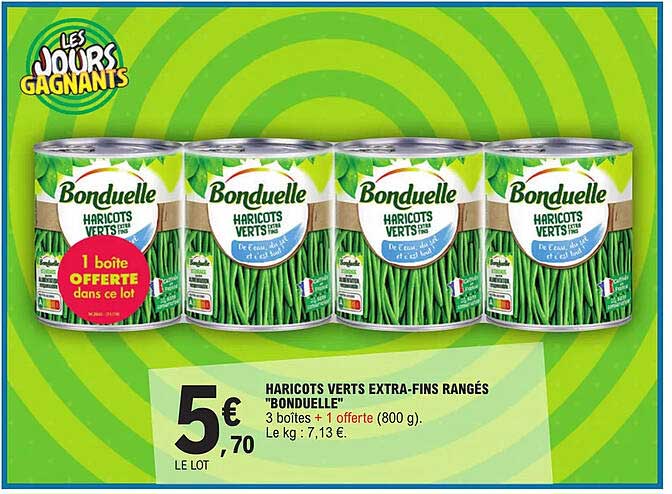 haricots verts extra-fins rangés "bonduelle"